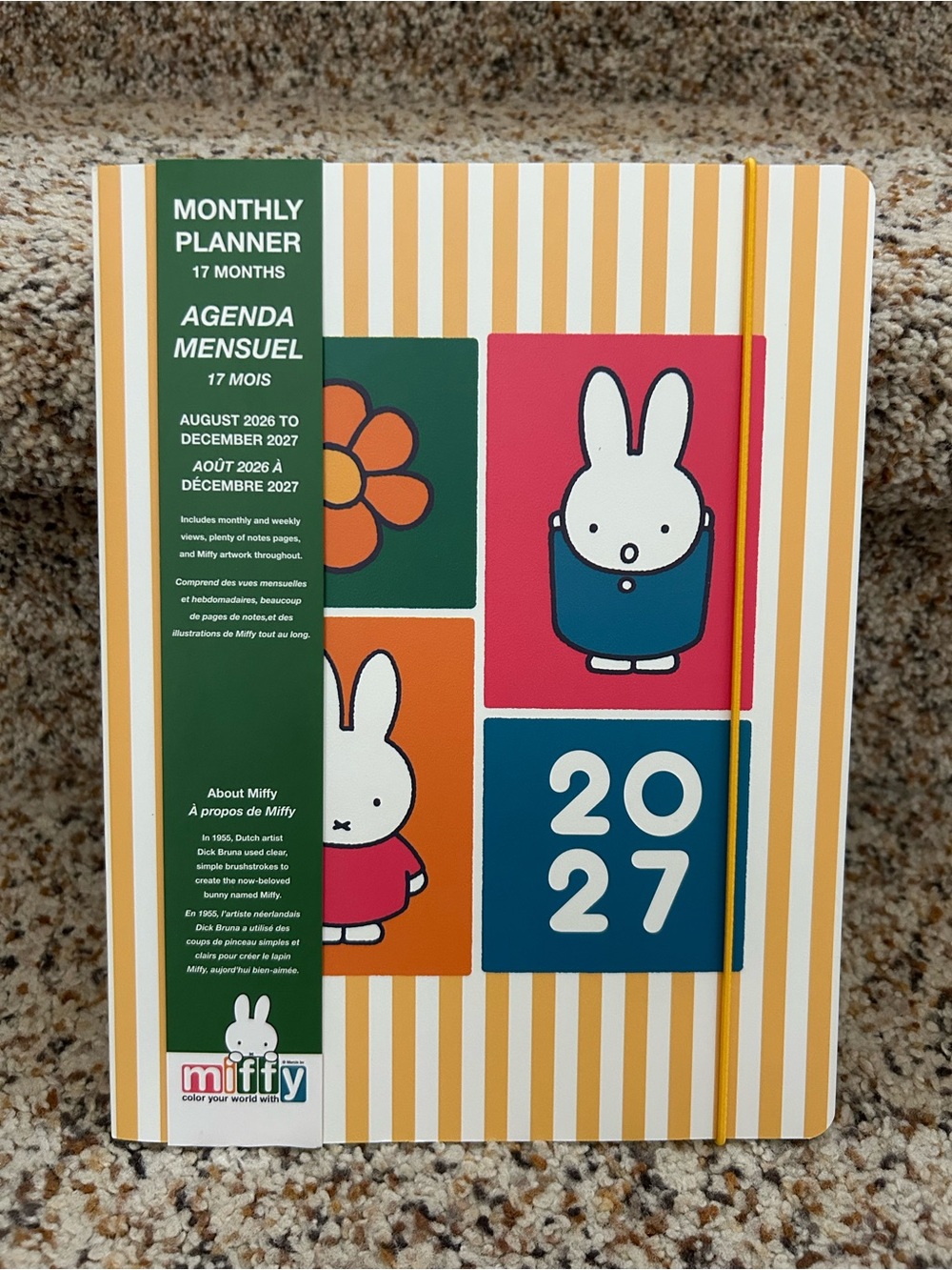 *NEW* Miffy Yellow & White Striped 2027 Monthly Planner